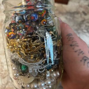 Random vintage jewelry jar